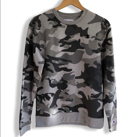 CHAMPION~ Men’s grey camo sweatshirt - Picture 1 of 10